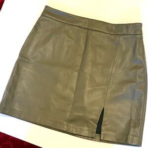 Green Faux Leather Skirt